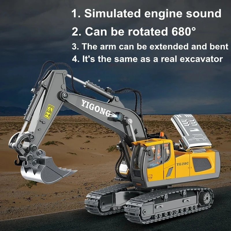 4wd escavadeira de controle remoto brinquedo rádio controlado rc caminhão basculante veículo rastreador bulldozer carro de construção presente