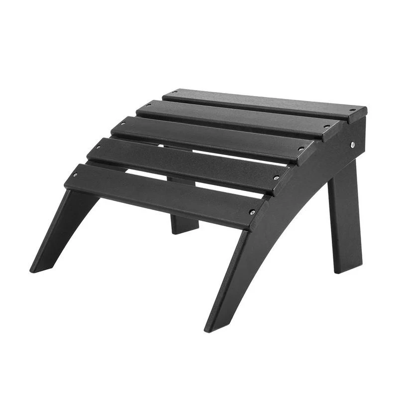 

HDPE Folding Footstool 18.7L x 19.7W x 13H Inch For Porch Pool Backyard, Foldable Design Weather Resistant Construction Outdoor Furniture Accessory Black
