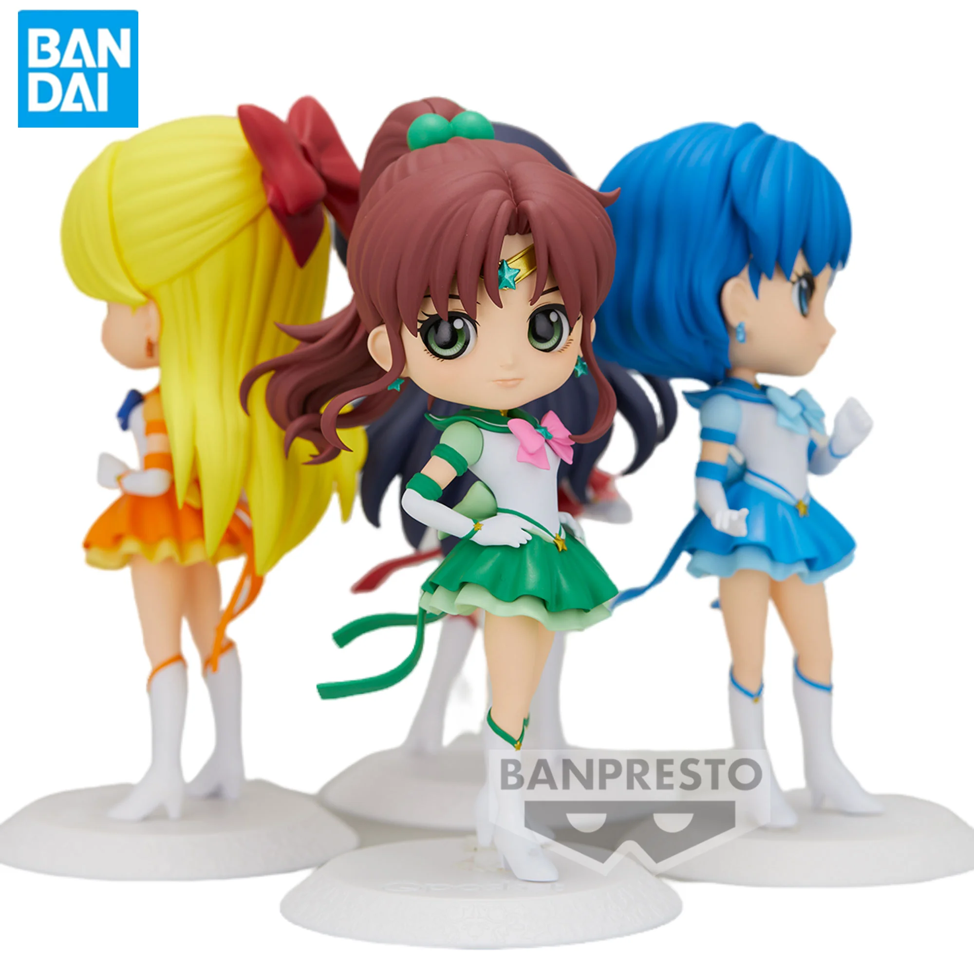 

In Stock Original Sailor Mercur Sailor Jupiter Qposket Anime Figure PVC EXTENAL Children Toys BANPRESTO Action Figure Doll 14cm