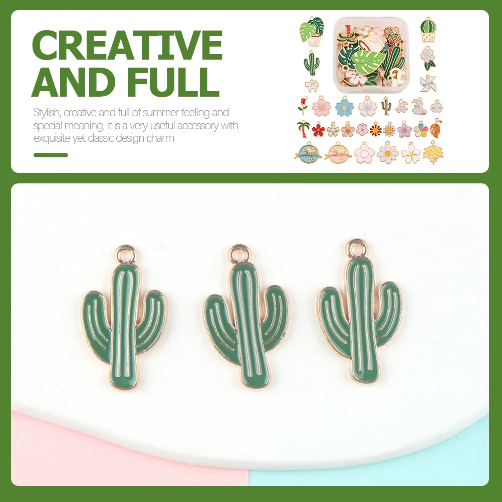 

30Pcs Colorful Plants Flowers Charms Alloy Pendants for DIY Jewelry Making Earrings Bracelets Necklaces Accessories