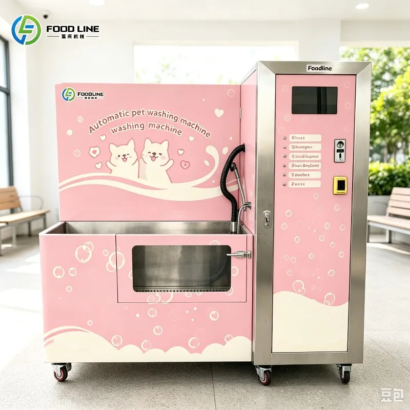 Low Operation Cost Unattended Pet Wash Machine Custom Outer Stickers DIY Cat Dog Grooming Washing Kiosk FL Customized