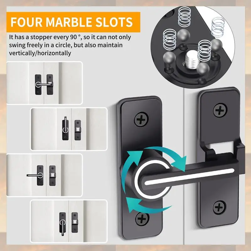 

2025 New-Luminous Barn Door Lock,Sliding Barn Door Latch,180 Degree Heavy Duty Gate Latch Suitable For Garden,Garage