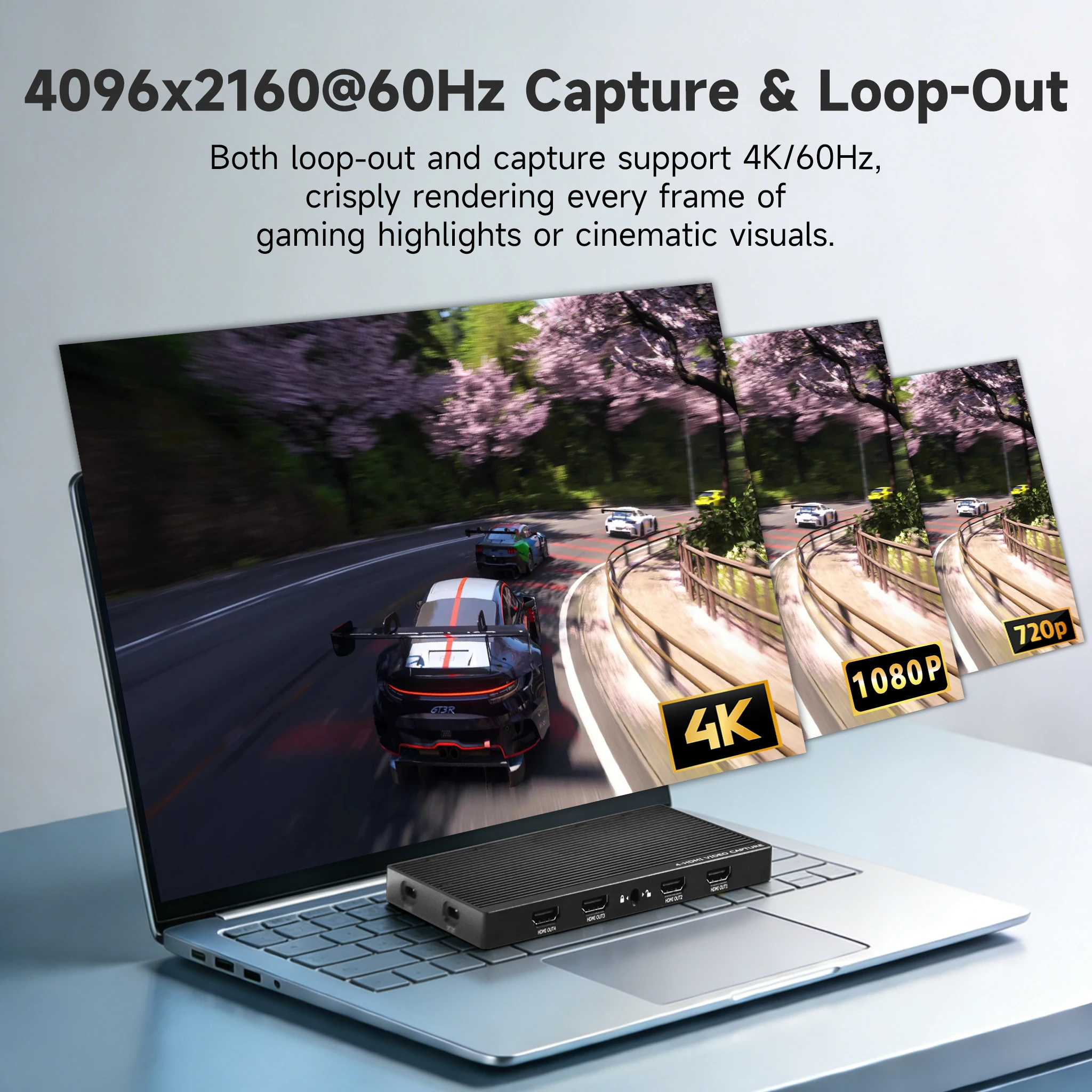 4 Channels 4K60 HDMI Capture Card 4 in 1 Out HDMI UVC USB Video Capture Card With 4 Channels HDMI Loopout