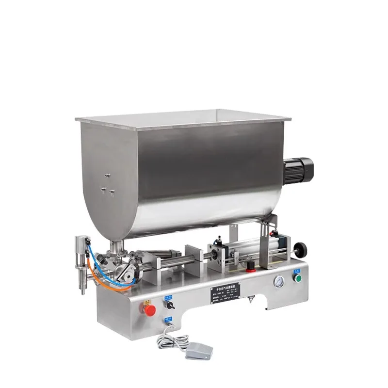 

Automatic large tank horizontal stirring heating liquid paste chili sauce quantitative fruit sauce honey filling machine