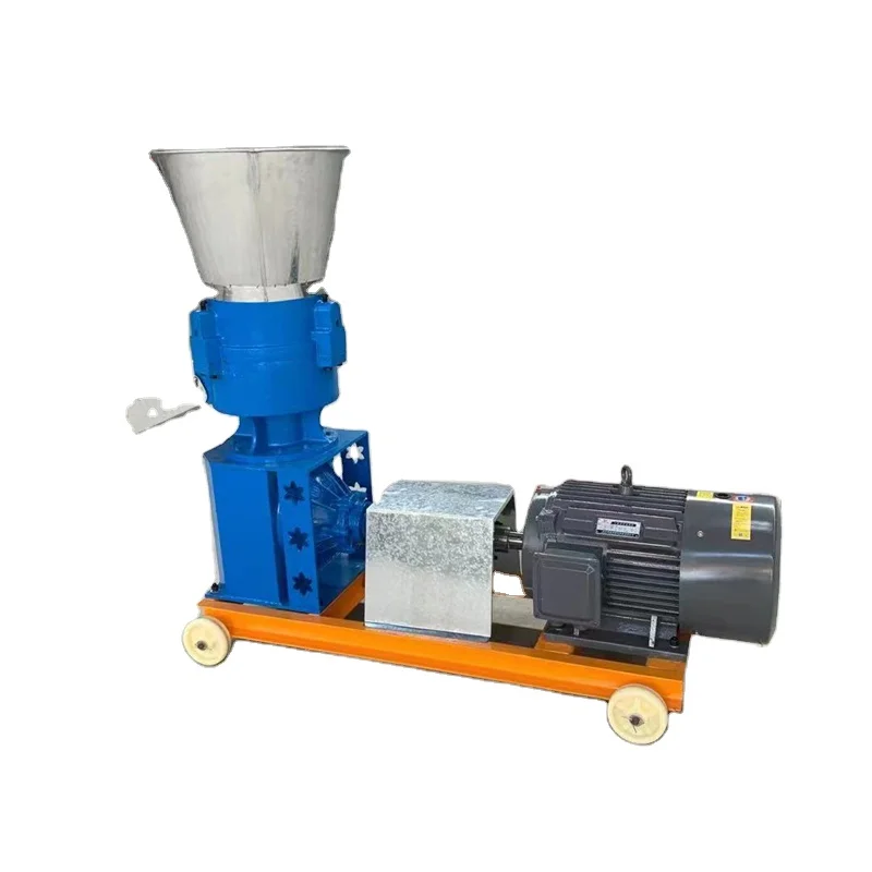 

small mini wood poultry chicken chick fish pig goat cattle cat animal pellet making pelletizer mill feed processing machine