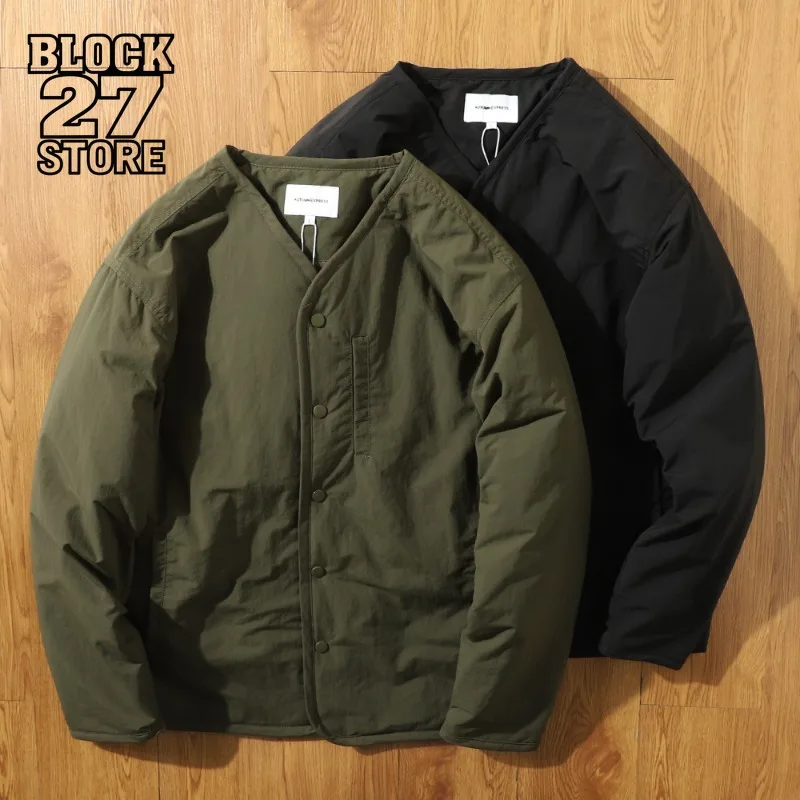 Mens Cotton Jacket Japanese Vintage Casual Loose Lightweight Autumn Winter New Thick Durable Padded Coat Streetwear Harajuku New