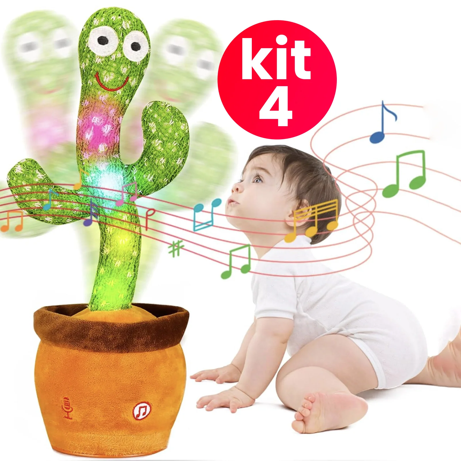 Cacto Brinquedo Interativo Que Dança e Fala com Músicas Presente Criativo Educativo para Crianças