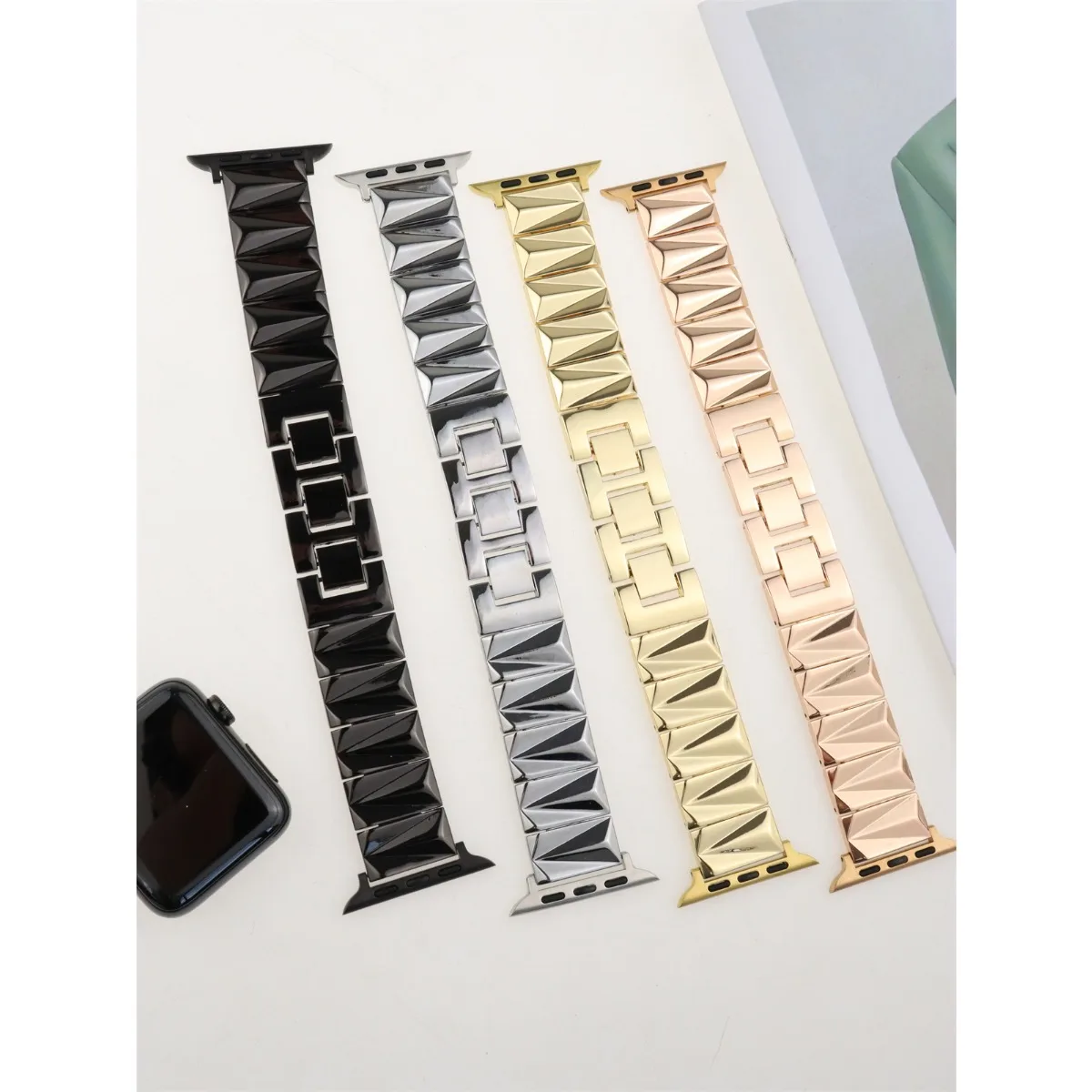 Kellon ranneke iWatchille 42/44/45/46/49mm 38/40/41mm Metal Fashion kellohihna Watch Series Ultra2 -sarjalle 10/9/8/7/6/5/4/3/2/1_voghion.com