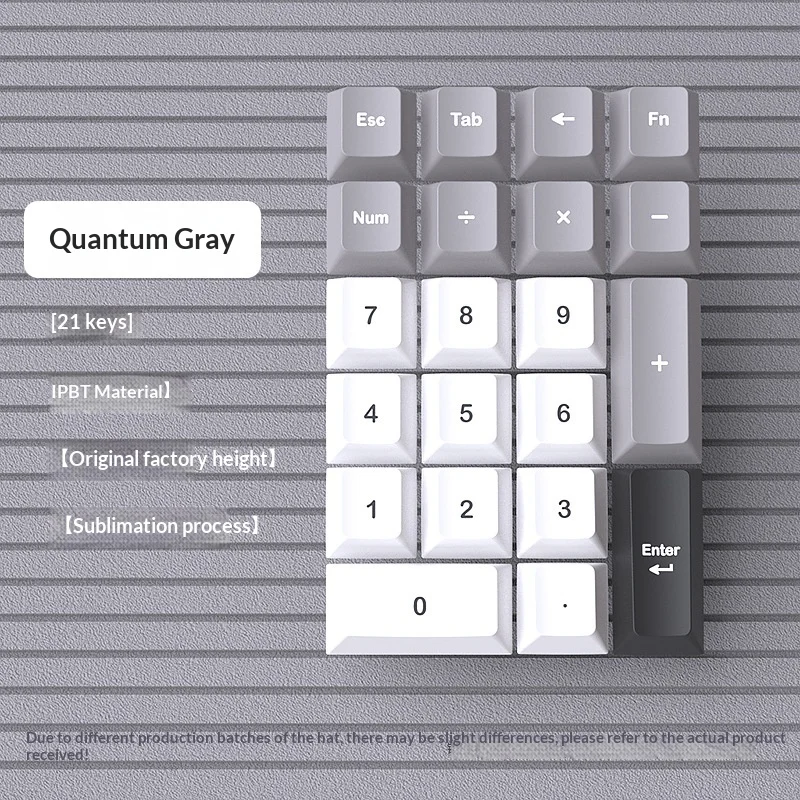 Quantum Grey 21 Keycap PBT Original Factory Thermal Sublimation Digital Keypad Financial Accounting Special