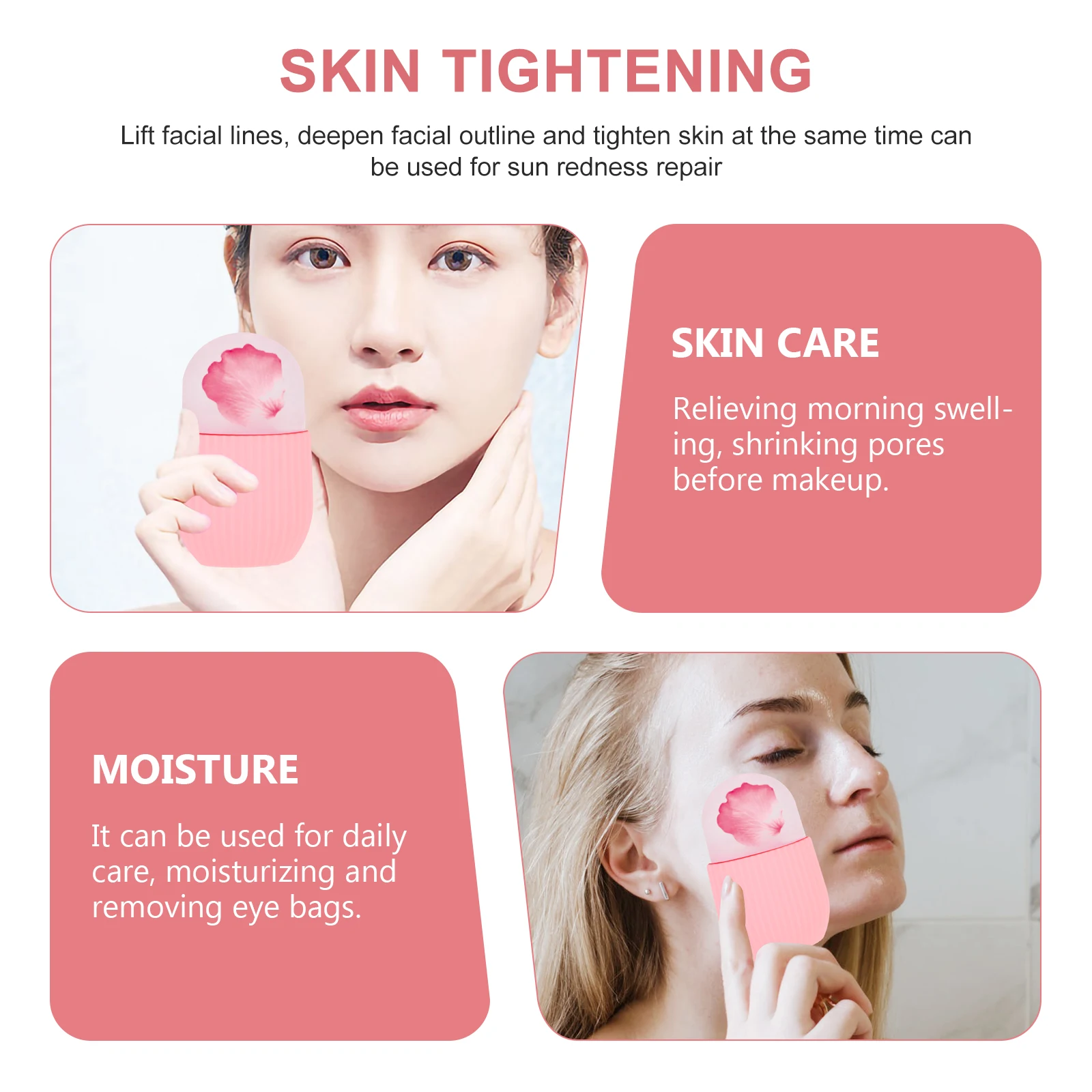 

Silicone Roller Facial Massager Skin Care Tool Ice Holder For Face Eye Head Ice Face Roller Massage Home Travel Use