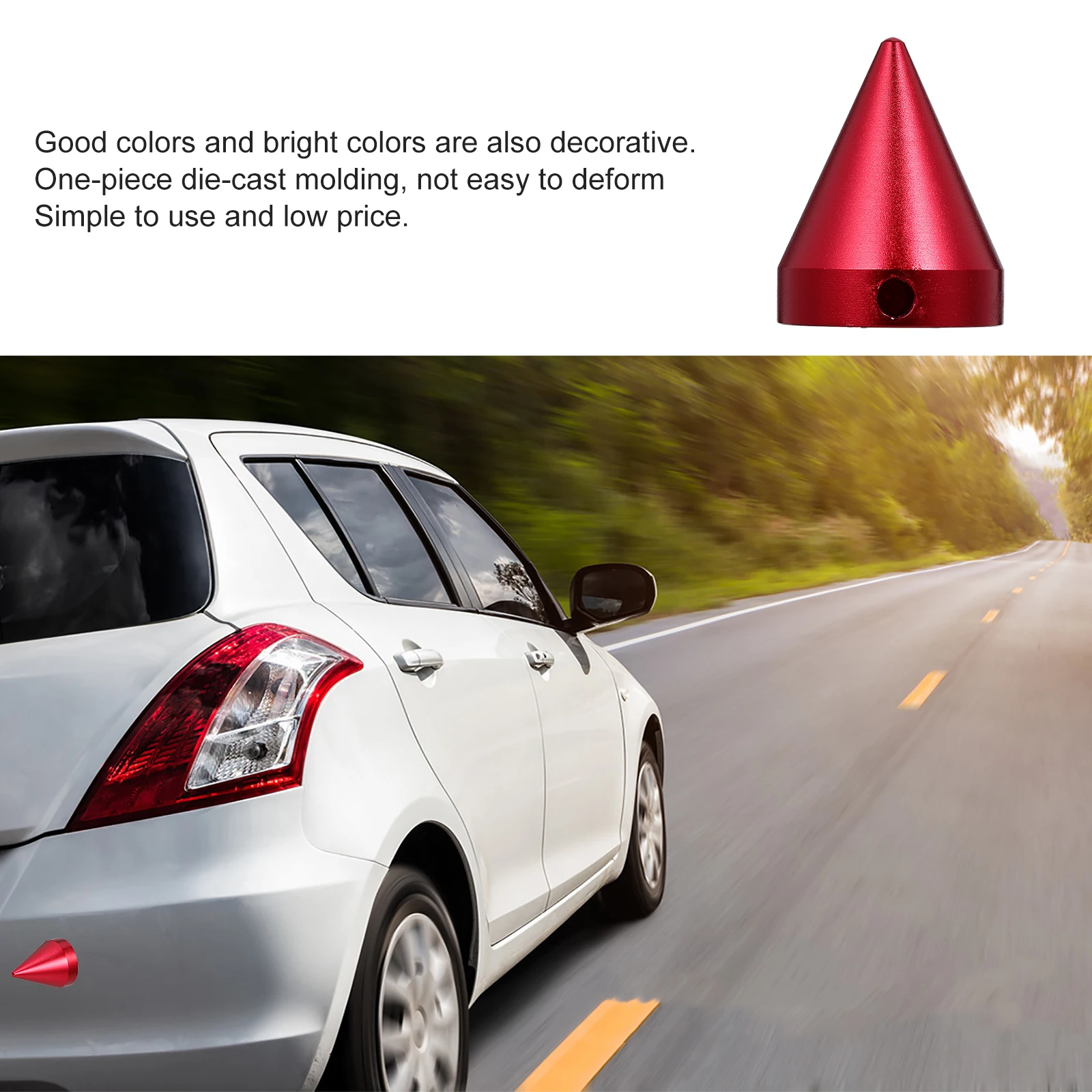 

1pc Alloy Anti-Collision Tail Cone Rear Protector Accessory Tool Universal Fit Die-Casting Strong Durable Car Bumper Protector