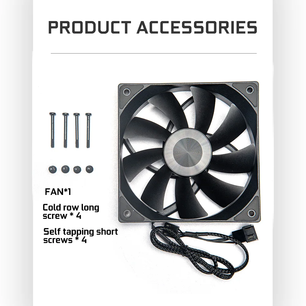 Jungle Leopard F12 Performance Fan Matte Chassis Airflow Fan 91.4CFM High Airflow 12025 Desktop PWM