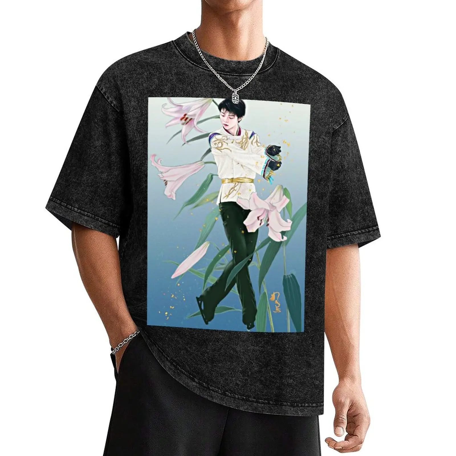 

Yuzuru Hanyu - Figure Skating - Japanese T-Shirt boys whites street wear cotton graphic tees big and tall t shirts for men