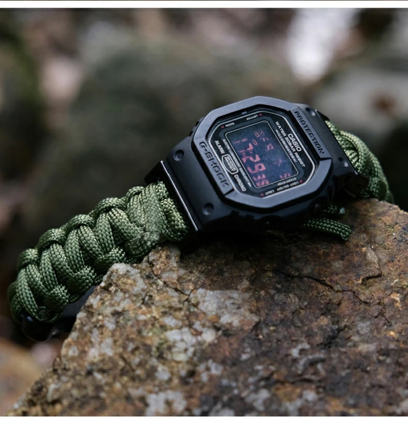 Pulsera de lona para reloj Casio G-SHOCK, cuerda de paraguas de 16MM, correa de reloj de nailon modificada, serie de bloques pequeños, DW5600, GW-5610