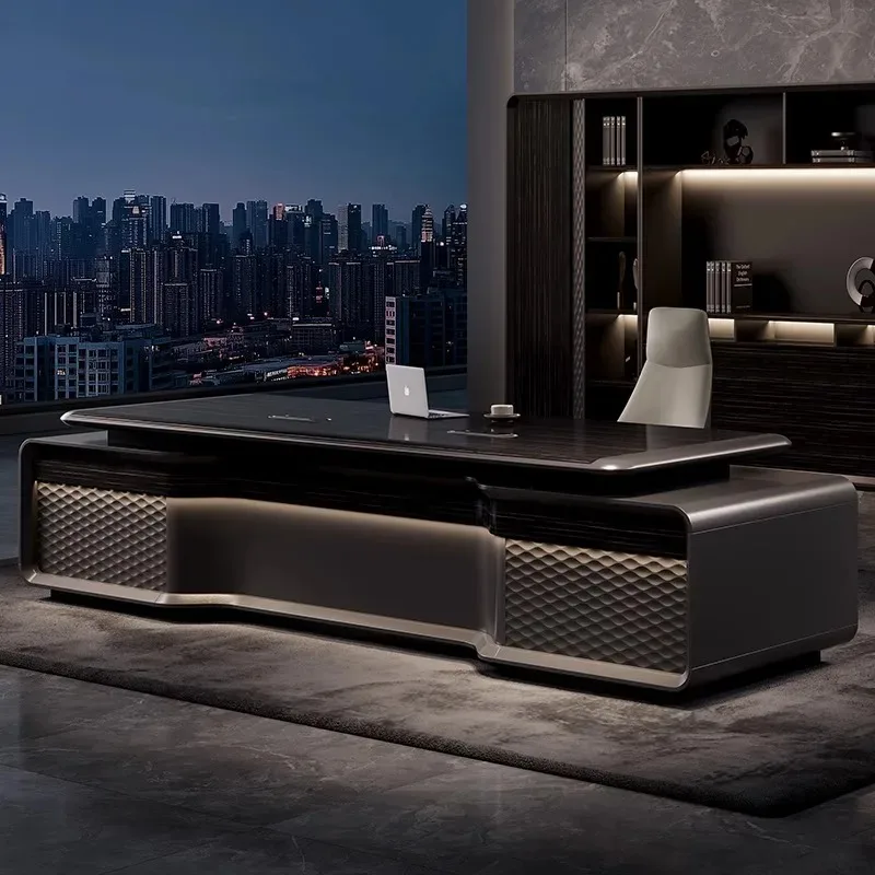 Luxury Modern Office Furniture L Shaped Manager  Desk And Chairs Boss  Table Desk Minimalist Executive  Desk