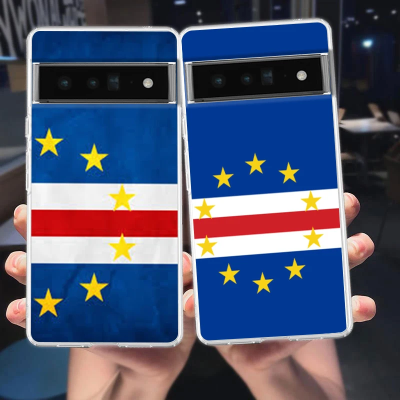 

Cape Verde Flag Transparent Phone Case For Google Pixel 9 8 7 Pro 8A 7A 6A 6 Pro XL 5 4 5A 4A 3A 5G Soft TPU Clear Cover