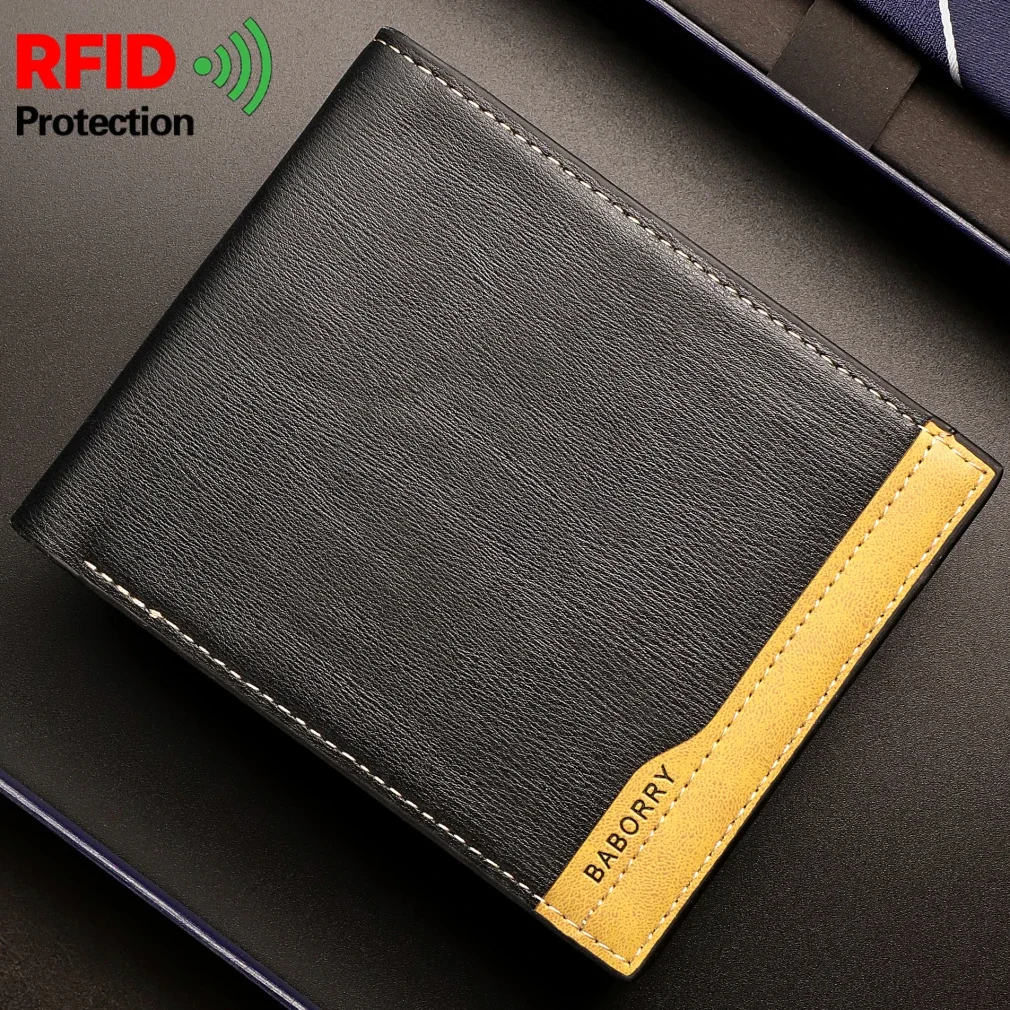 

RFID anti magnetic and anti radio frequency identification high-quality men's new wallet card bag short wallet