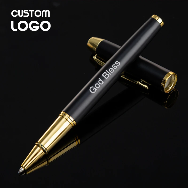 3pcs Metal Orb Signature Pens Creative Business Black Ballpoint Pen Custom LOGO Personalized Gift Student Pen School  Stationery