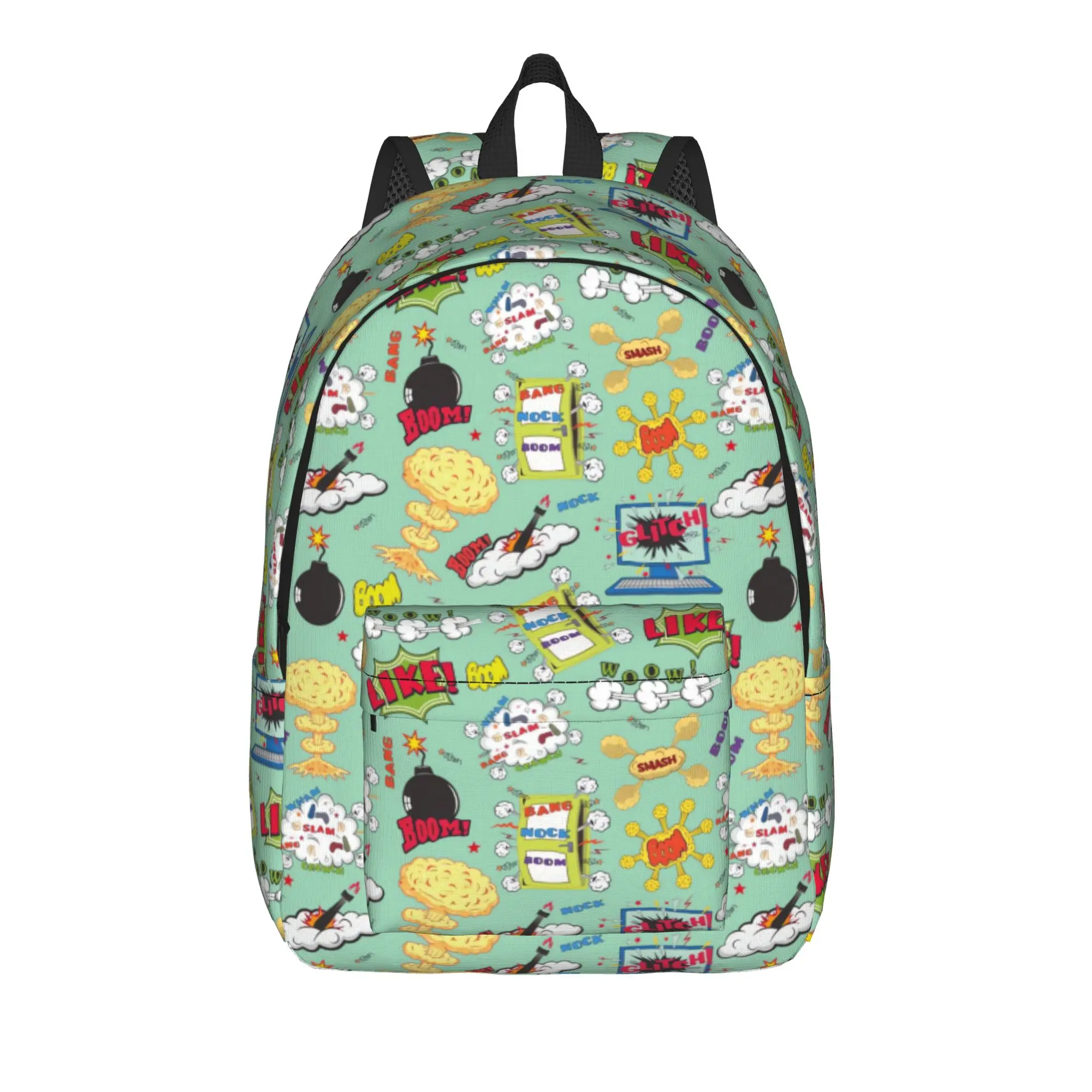 Comic Speech Bubble   () Backpack  Travel Backpacks Male Kawaii High School Bags Custom Big Rucksack