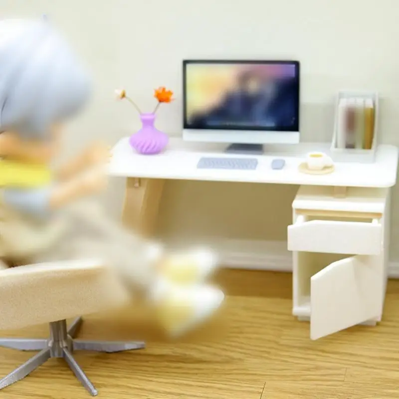 54DA รายละเอียดมินิออฟฟิศฉากอุปกรณ์เสริม 2 ชิ้นออกแบบชุดสำหรับการเล่นที่สร้างสรรค์