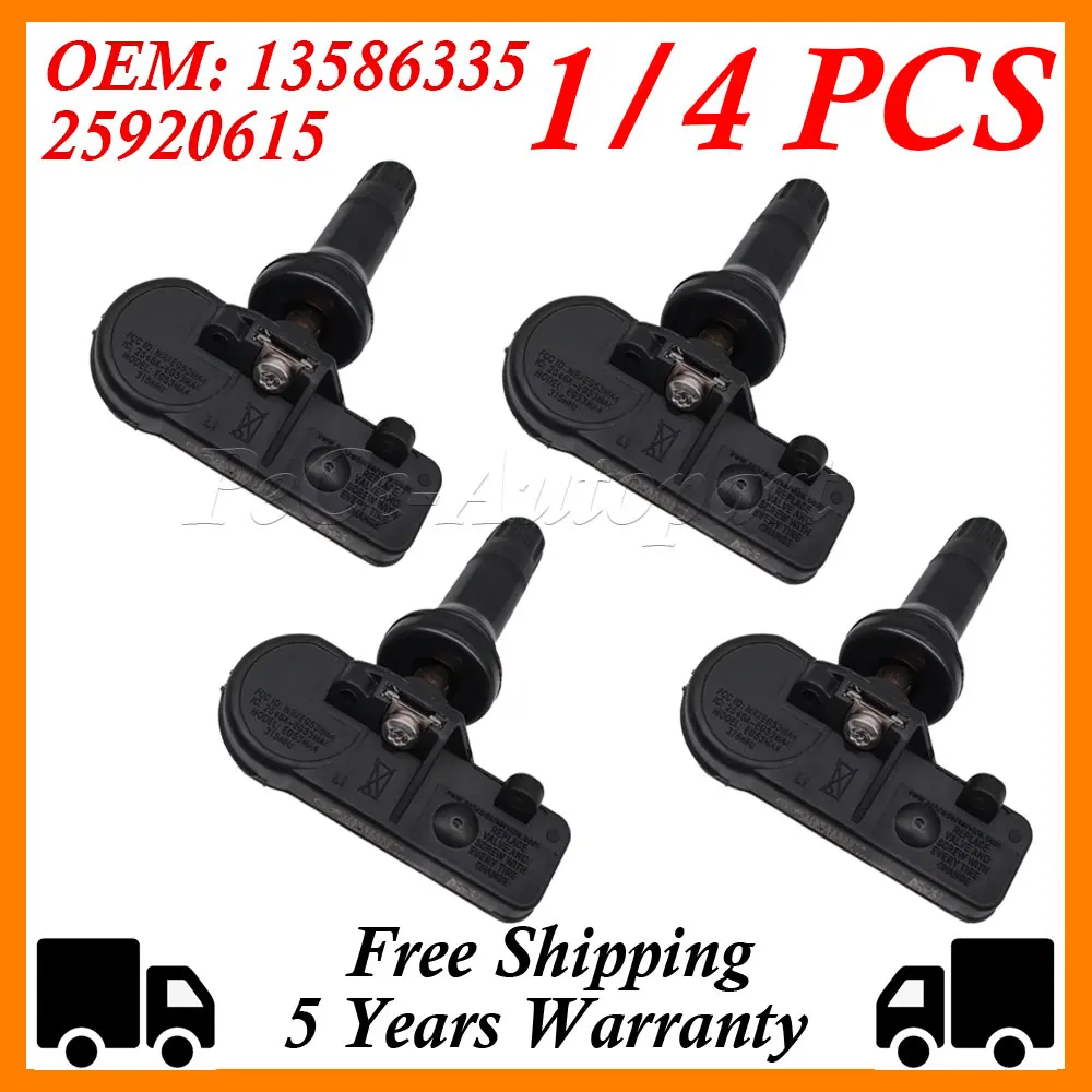 1/4PCS For GM Tire Pressure Sensor TPMS Chevy Silverado Suburban Tahoe Travers 20923680 22853741 25920615 13586335