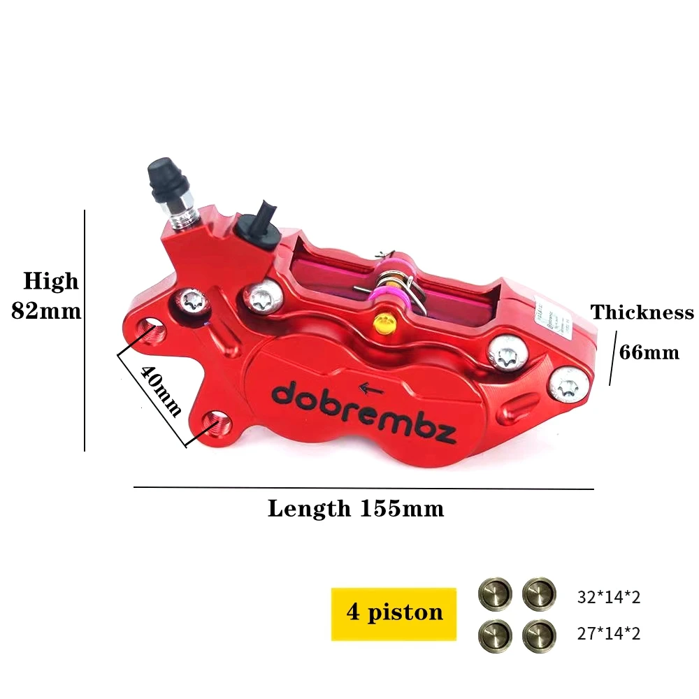 Universal Motorcycle CNC Axial Brake Caliper 40mm Mount 4 Piston For Yamaha Honda Kawasaki Suzuki Scooter Dirt Bike Accessories
