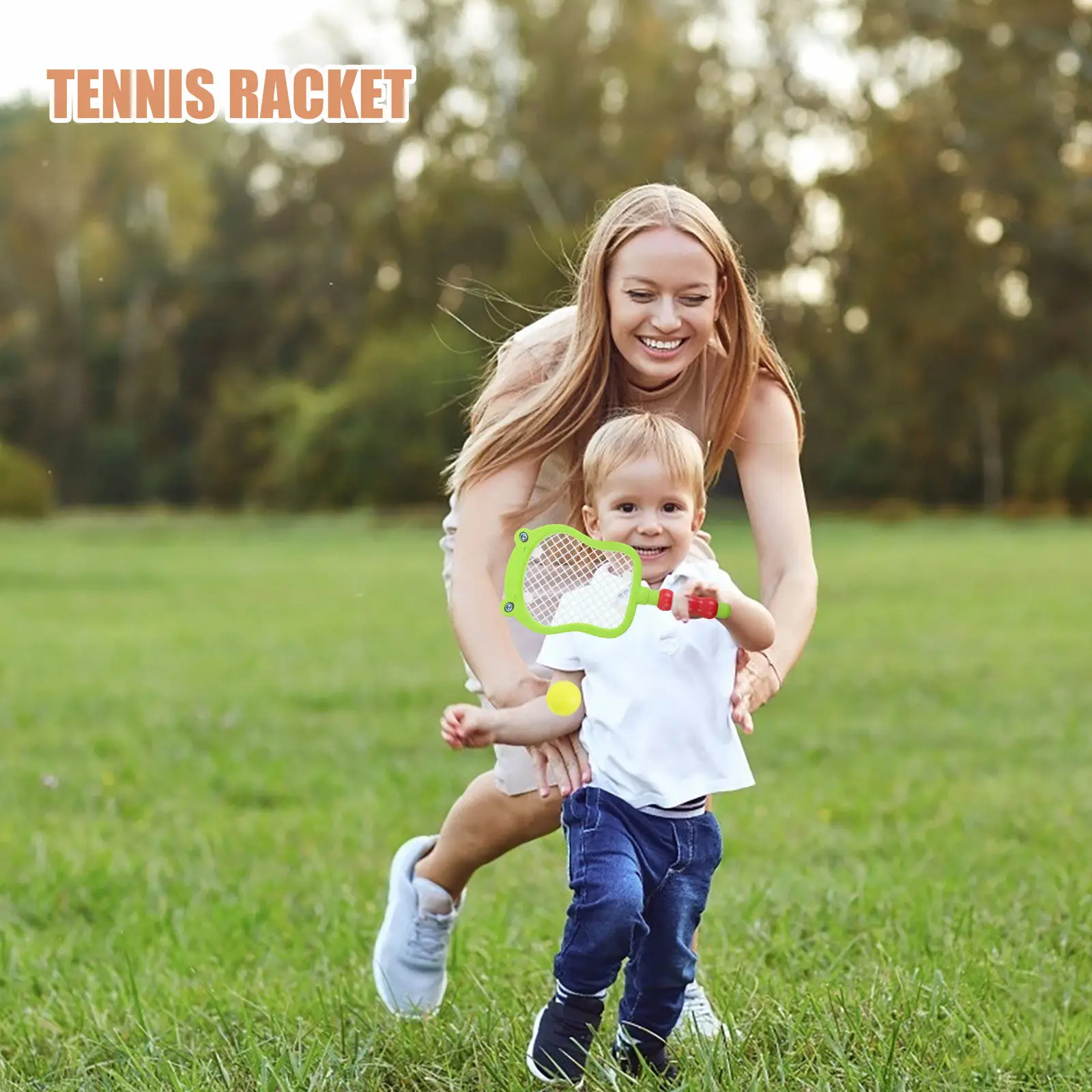 

1Set Tennis Racket Set Friendly Grip Lightweight Plastic Rackets with Balls Versatile Indoor Outdoor Use Ages 3-10