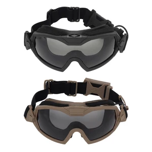 Airsoft Military Tactical Protection Brille mit Mikrofannungen Glas Balistischer Schuss Windgläser Hd 3 Len Len Paintball Hilfe 12 Main Sales Military Balistic Helm - №12