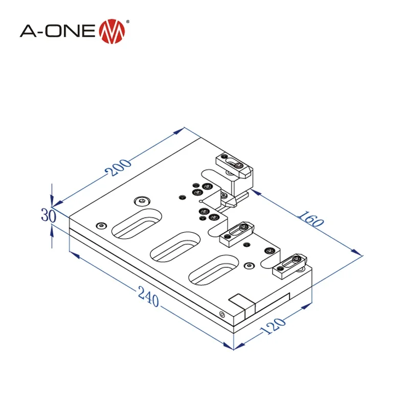 A-ONE VISE DE BANCO DE AÇO INOXIDÁVEL EDM DE CABO DE 3 eixos 3A- 210016