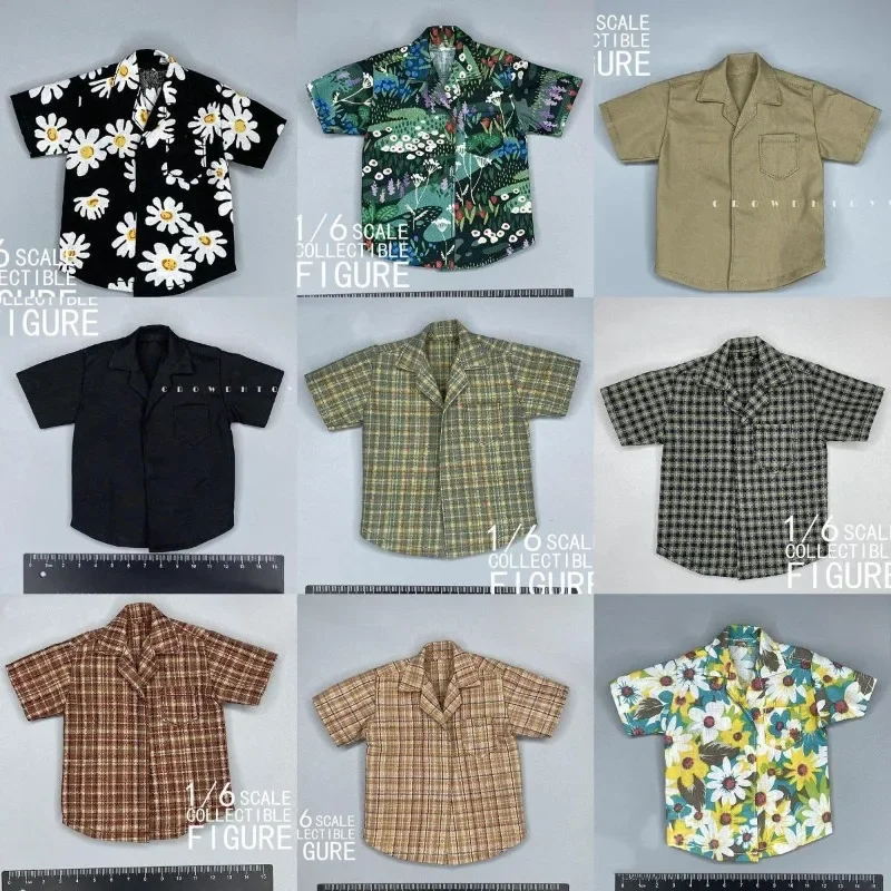 

Z3-ZYA 1/6 Scale Male Soldier Casual Loose Printed Beach T-shirt Punk Vintage Short Sleeve Shirt Model for 12" Action Figure