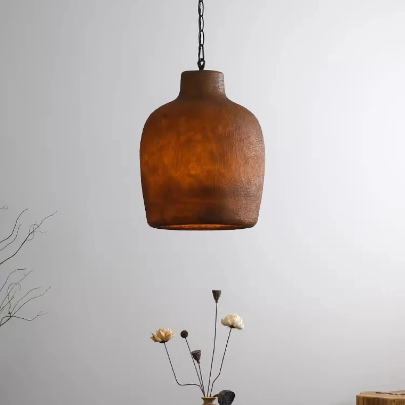 Japanese Wabi Sabi Style LED Pendant Lights Creativity Bottle LED Ceiling Chandeliers Bedside Homestay Hotel Home Decor Fixtures