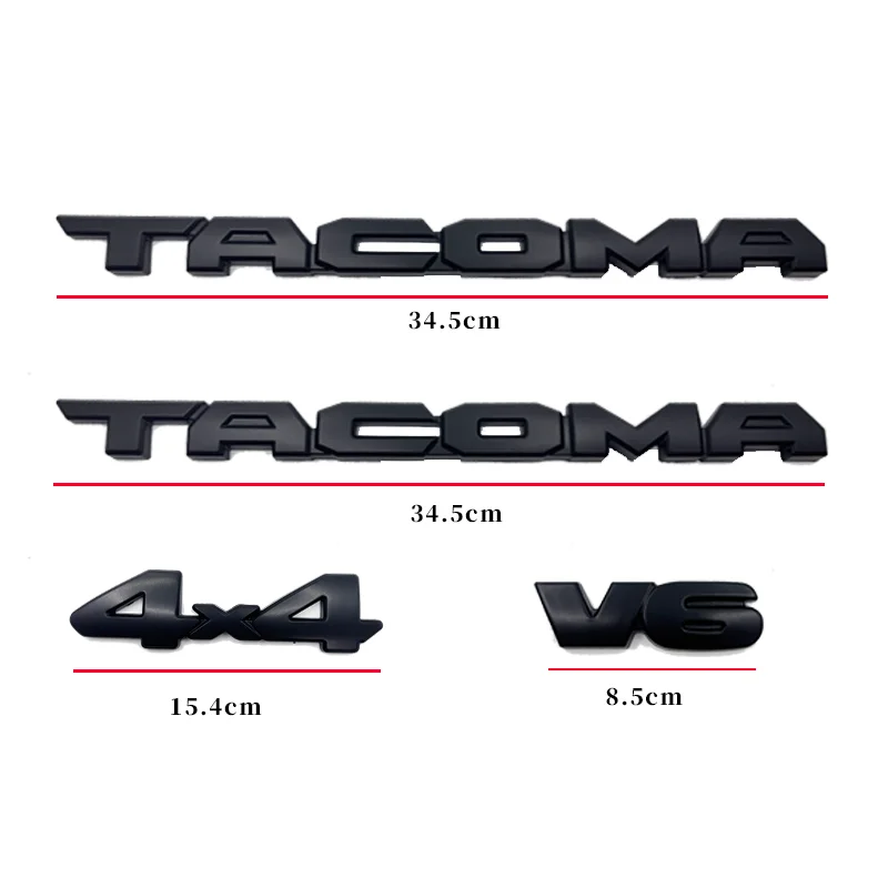 

Couvre-portes de voiture en ABS 4 pièces avec logo Toyota Tacoma V6 SR5 pour coffre arrière 4X4 Li Accessoires