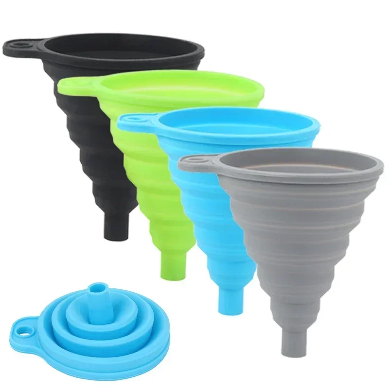 Universal Foldable Car Engine Funnel Silicone Liquid Funnel Washer Fluid Change Portable Auto Engine Oil Petrol Change Funnel