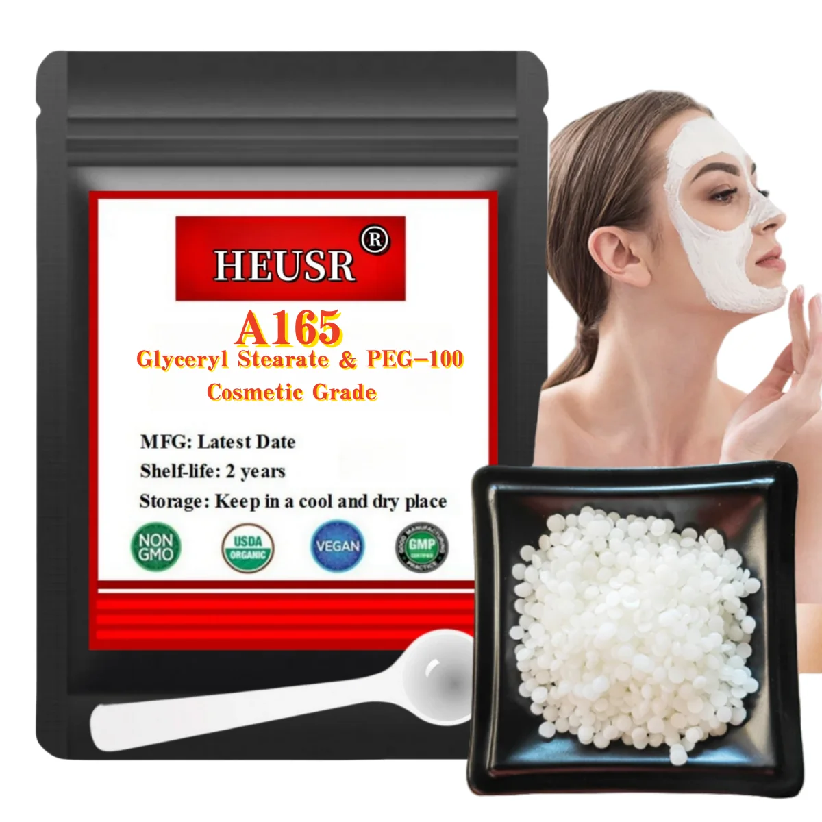 Best Price Glyceryl Stearate & Peg-100 Stearate Flakes A165 Cosmetic Emulsifying Wax Coemstic Material