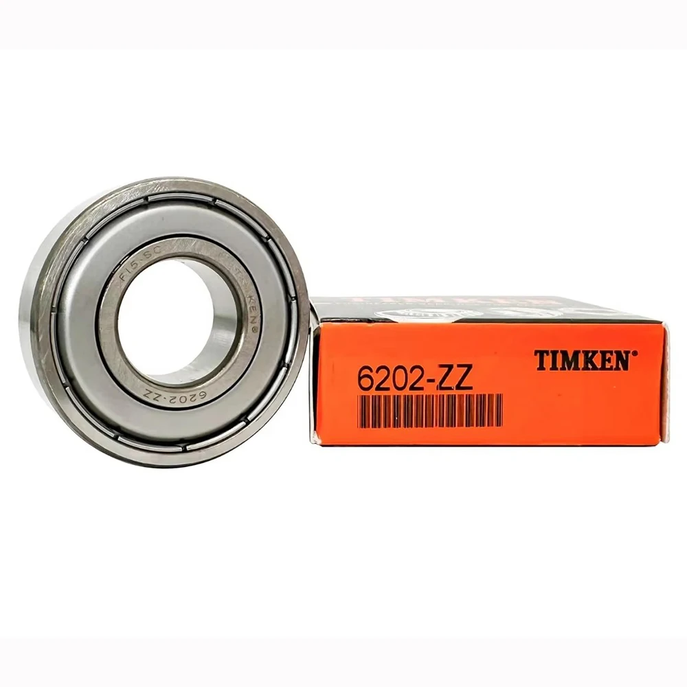 2PCS 15x35x11 TIMKEN 6202-ZZ Double Metal Seal Bearings High Precision Low Noise Pre-Lubricated General Machinery Drive Bearing