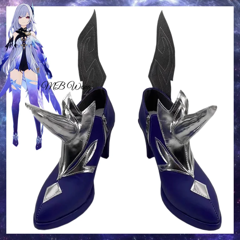 Game Genshin Impact Skirk Cosplay Shoes  High Heels Tartaglia's Master Role Play Halloween Carnival Women Men Outfit Party Prop