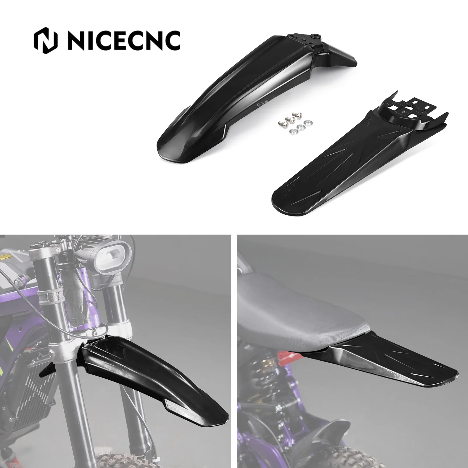 

For Sur-Ron light bee X S Surron light bee Electrical Motorbike PP Plastic Front Rear Fender Mudguard NICECNC Accessories Parts