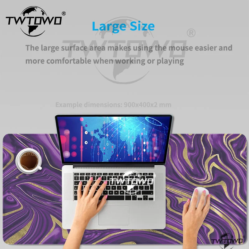 لوحة ماوس تجريدية أرجوانية سائل للألعاب XL Home Large HD Mousepad XXL Playmat غير قابلة للانزلاق للمكتب من المطاط الطبيعي الناعم PC لوحة ماوس