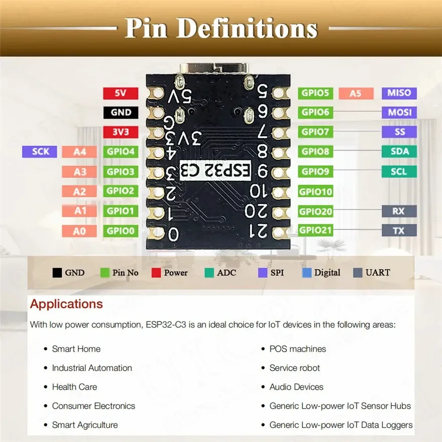 ESP32-C3 MINI Development Board ESP32 SuperMini Development Board ESP32-C3 Development Board WiFi Bluetooth Expansion Board