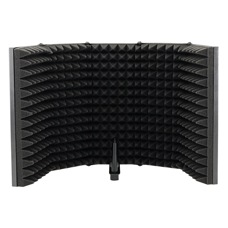 5 Panel Foldable Studio Microphone Isolation Shield Recording Sound Absorber Foam Panel