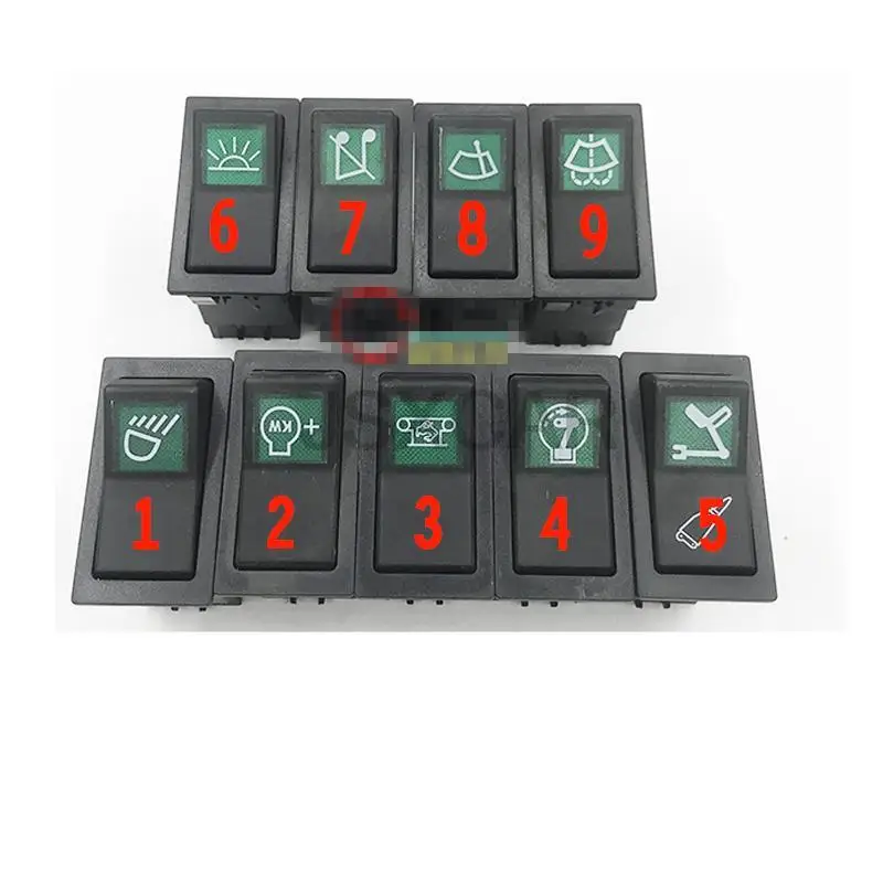 Excavator Accessories Wiper Headlight Switch Button Button Accessories For Lingong EC140 210B 240B 360