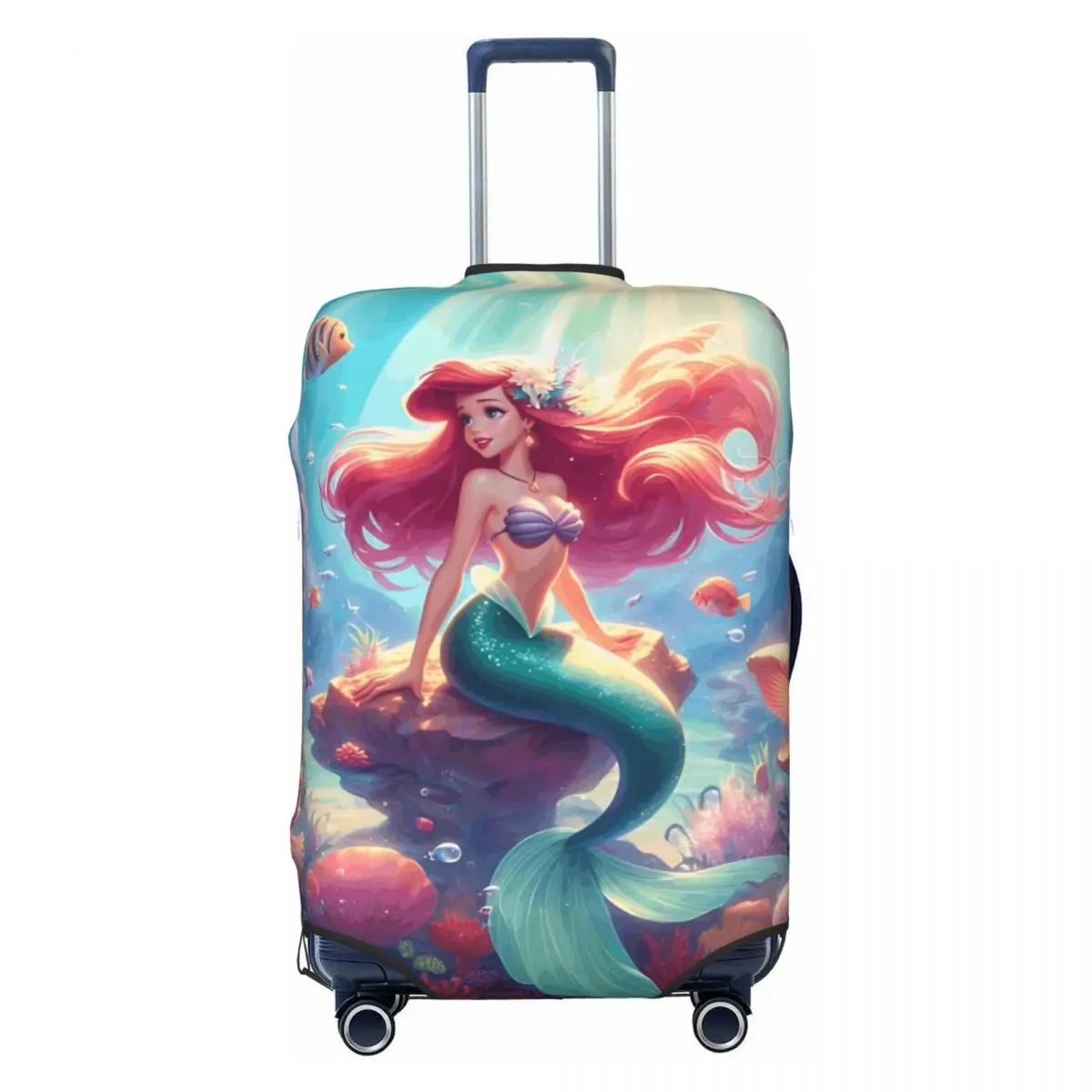 

Custom The Little Mermaid Luggage Cover Fashion Kawaii Princess Cartoon Suitcase Protector Covers Suit For 18-32 inch