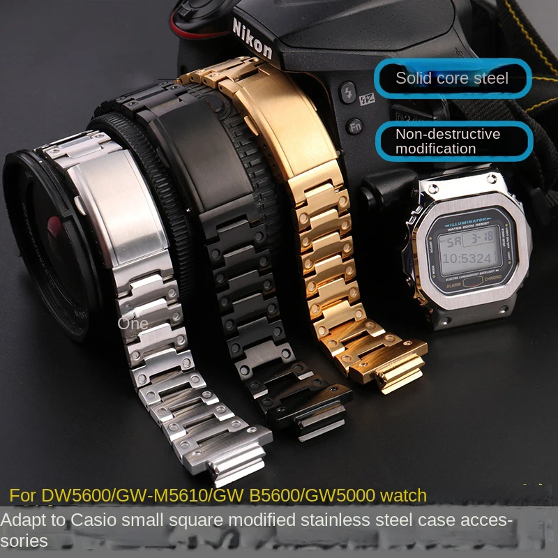 ل G-Shock DW-5600 DW5000 5025 gw-b5600 G-5600 GW-M5610 GA110 120 الفولاذ المقاوم للصدأ حزام معدني حزام (استيك) ساعة سوار شريط للرسغ