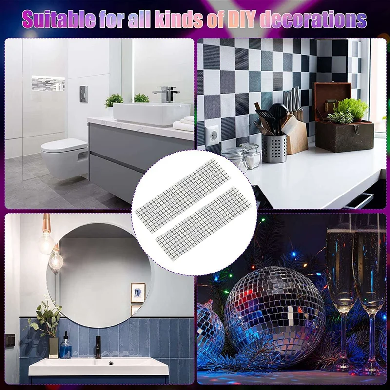 AC23-24000 Pcs Self Adhesive Mosaic Tiles Mosaic Tiles Square Mirror Mosaic Stickers For Craft Decoration