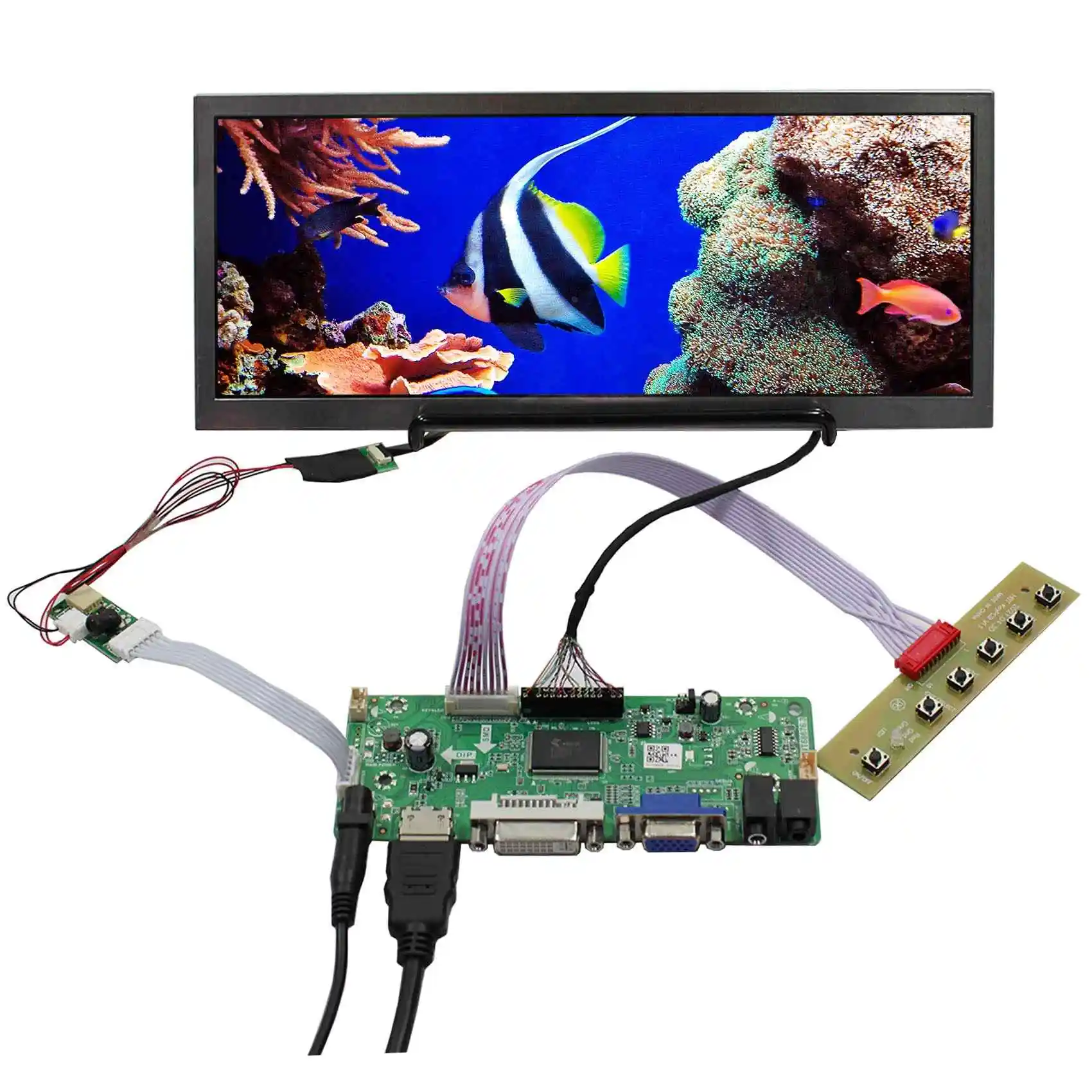 10.3Inch Banner Lcd Display 10.3 1920*720 Ips Display Bar Lcd Screen Stretched Bar Lcd Display With M.Nt68676 Driver Board