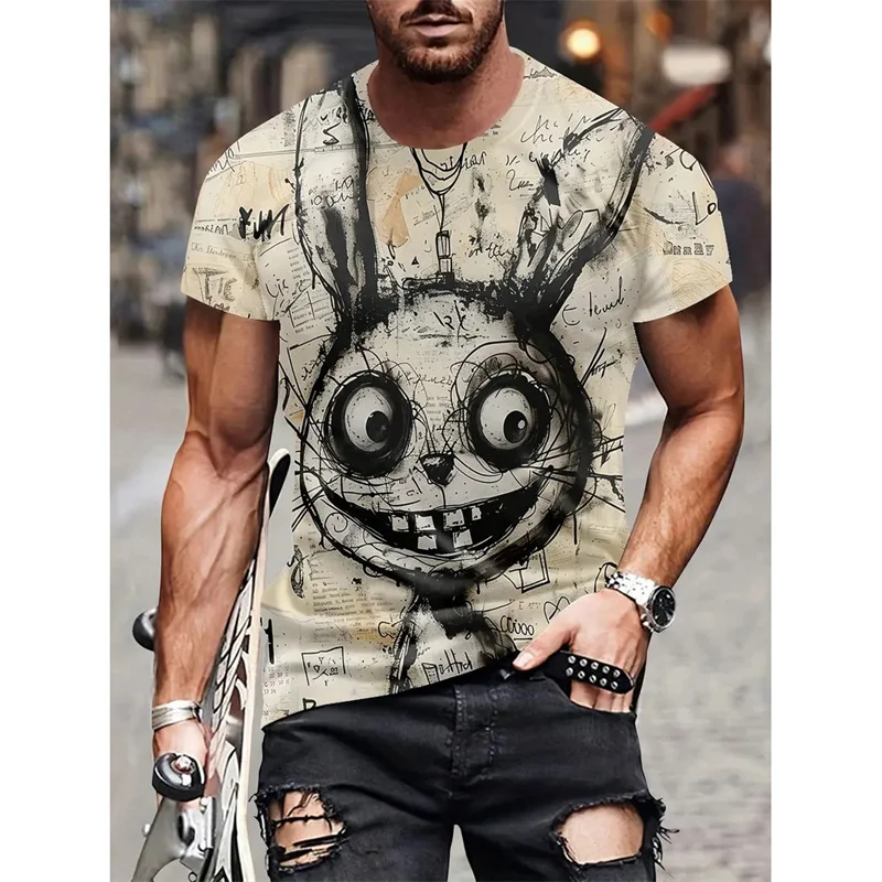 Monster Graffiti Art Graphic T-Shirt For Men Funny Animal 3D Printed Tees Summer Casual O-Neck Top Street T Shirts Short Sleeves image 3