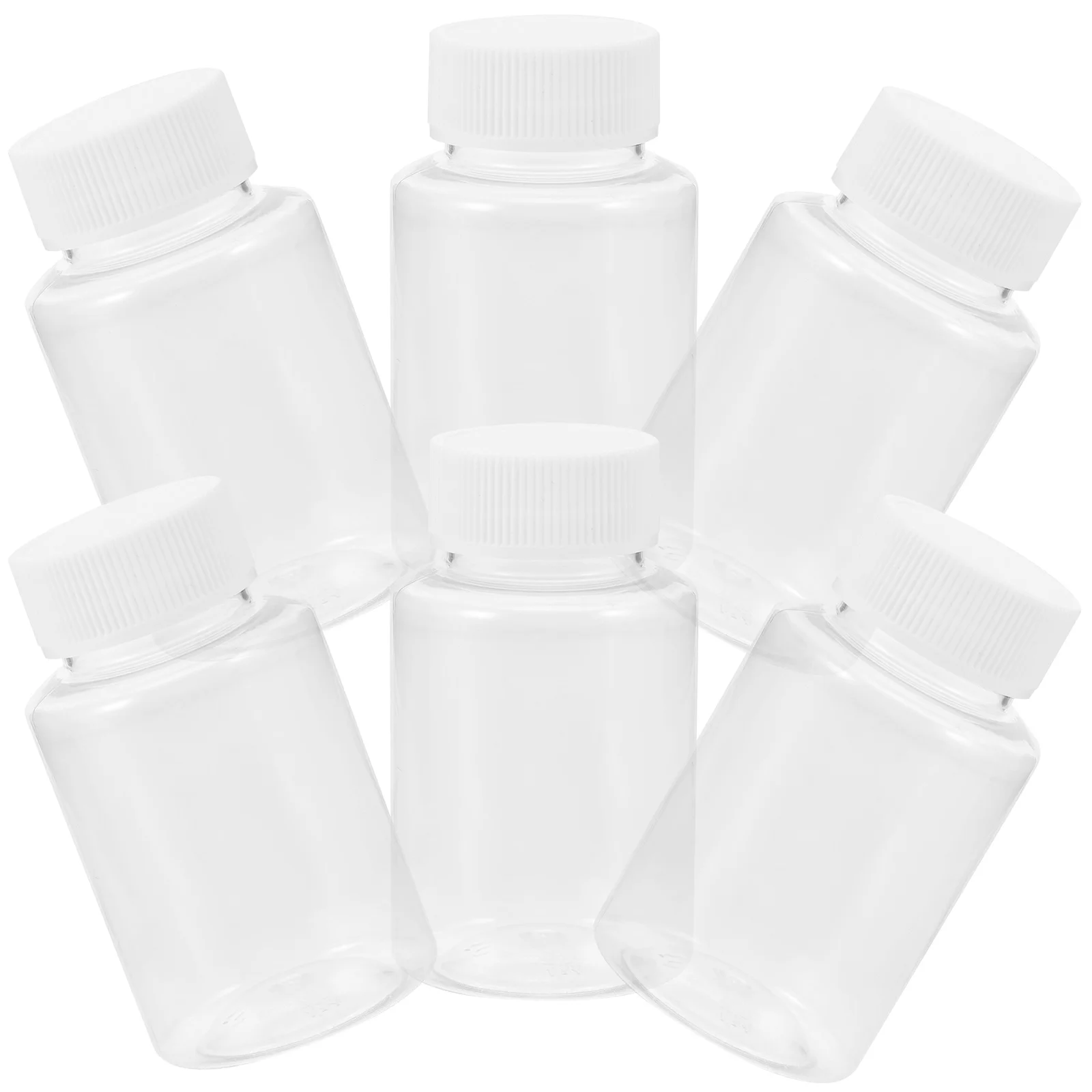 6 Pcs Oil Sample Bottle Sampling Vial for Lab Bulk Reagent Bottles with Caps The Pet