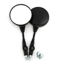 Motorcycle Black Universal 8mm 10mm Side Mirror Rearview Mirror Anti-fall Folding Round Mirror