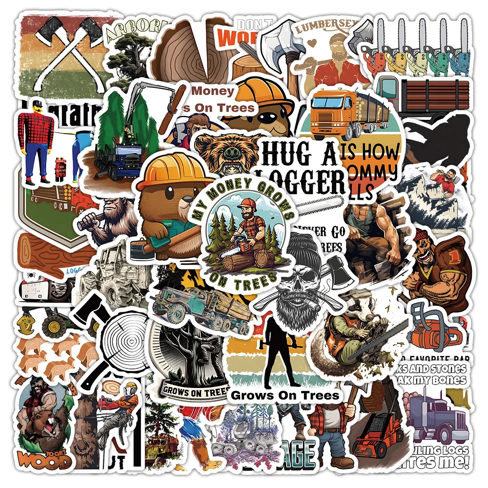 10/30/50PCS New Cartoon Logging Stickers Decorative Skateboard Guitar Mobile Phone Suitcase Water Cup Helmet WaterproofWholesale