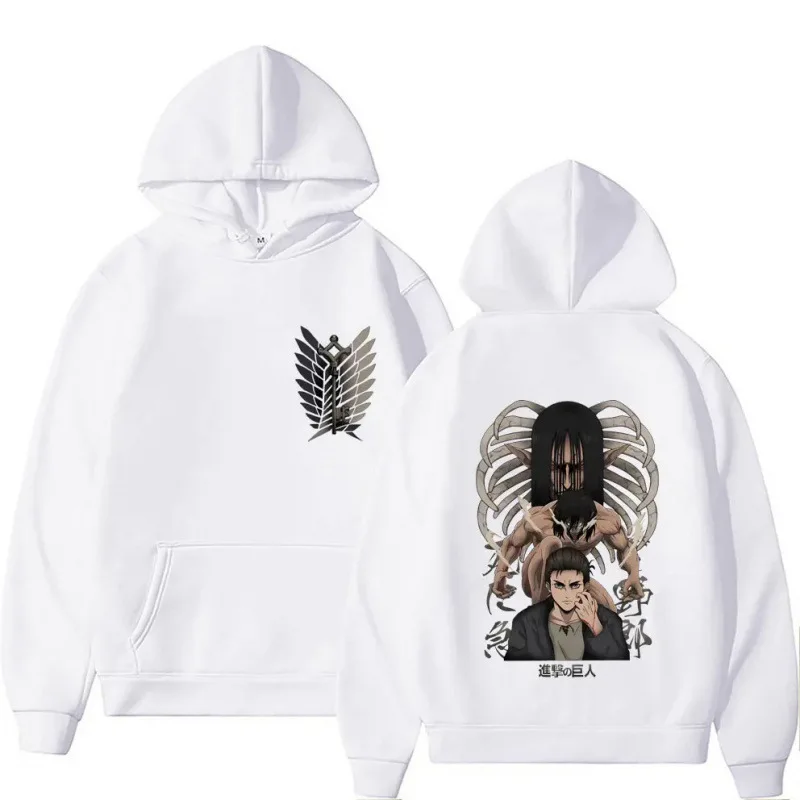 Atak na tytana męska bluza z kapturem Anime bluzy mężczyźni kobiety Streetwear swetry Harajuku Shingeki no Kyojin bluzy bluza ubrania